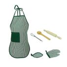 6pcs Kids Cooking And Baking Set Traje de cozinha Fingir Role Play Kit Avental
