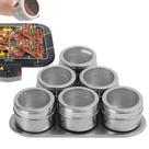6pcs magnético spice potes portátil de aço inoxidável tempero pode recipientes de armazenamento conjunto