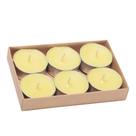 6Un Enfeite Vela Citronela Tealight na cor Amarela para Decorar Iluminar e Presentear