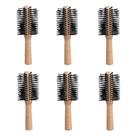 6un Escova para Cabelo Redonda de Madeira - Bellesa 6un Escova para Cabelo Redonda de Madeira - Bellesa
