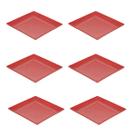 6un Petisqueira prato quadrado 24cm fundo vermelho 6un Petisqueira prato quadrado 24cm fundo vermelho