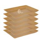 6un Petisqueira travessa Retangula 28cm Marrom Claro 6un Petisqueira travessa Retangula 28cm Marrom Claro