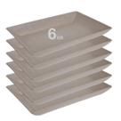 6un Petisqueira travessa Retangular 28cm Cinza Petra