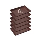 6un Petisqueira travessa Retangular 28cm Marrom Escuro
