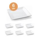 6un prato melamina quadrado branco 20cm saladas petiscos