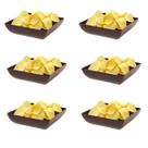 6un Saladeira Quadrada 750ml Travessa Petisqueira Marrom Es