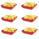 6un Saladeira Quadrada 750ml Vasilha Petisqueira Vermelha