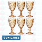 6UNI de Taça Copo Diamond Ambar Metalizada 330ML Drinks