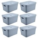 6x Caixa Plastica Grande 32L OU Cube Organizadora Azul 6x Caixa Plastica Grande 32L OU Cube Organizadora Azul