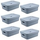 6x Caixa Plastica Multiuso Organizadora 10,5L Ou Cube Azul