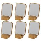 6x Espelho de Mesa Bancada Beleza Maquiagem OU Base de Bambu