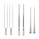 6x Espetos Churrasco Inox Espada/Coração/Duplo Lâmina 50c