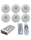 6x hiper led 16w abs rgb iluminacao piscina controle e fonte 6x hiper led 16w abs rgb iluminacao piscina controle e fonte