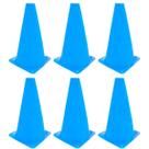 6x Mini Cone Sinalização Esportivo 23cm Agilidade Treino AZUL