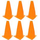 6x Mini Cone Sinalização Esportivo 23cm Agilidade Treino LARANJA
