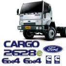 7 Adesivos Ford Cargo Caminhão 2628e Resinado Azul Pequeno