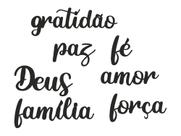 7 Apliques De Palavras Decorativos Enfeites Família Fé