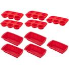 7 Kit Forma Cupcake Bolo + Forma Para Pão Sortida Silicone