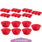 7 Kit Forma Cupcake + Forma Espiral Sortida Pudim Silicone