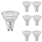 7 Lâmpadas Led Bivolt 4.8w Philips Dicroica Luz Quente Gu10b