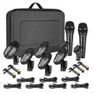 7 Microfones Bateria Skypix Sk-mks7 P/ Bumbo Caixa Tom Prato Cor Preto
