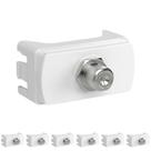 7 Módulo Soquete Coaxial Para Antena Tv Schneider Miluz - Branco