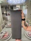 7 Módulos placas de cabeceira estofada Casal Adesiva Cinza