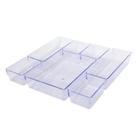 7 Organizadores Acrilico Cristal Modular Multiuso Retangular Transparente Cesto Porta Maquiagem