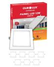 7 Painel Led De Embutir 12w Bivolt Cor da Luz Branco Quente Amarelada 2700k Quadrado