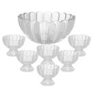 7 Peças Bowl com 6 Taças Wolff de Vidro para Sobremesa 7 Peças Bowl com 6 Taças Wolff de Vidro para Sobremesa