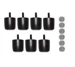 7 Pés Jr 4 Cm Preto P/ Cama Box Baú Queen King C/ Feltro