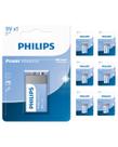7 Pilha Bateria 9 Volts Alcalina Philips 6LR61