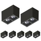 7 Plafon Boxit Duplo Dicróica MR16 Preto Save Energy