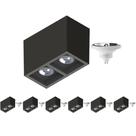 7 Plafon Sobrepor P/ 2 Lâmpada Boxit + 2 Lâmpada AR111 12W 4000K