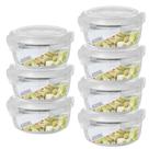 7 Potes Vidro 400ML Microondas Alimento Redondo Hermetico