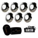 7 Refletor LED INOX RGB 9W + Módulo RGB + Fonte 10A 120W