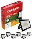7 Refletor Projetor Preto de Led 50w Bivolt Cor da Luz Branco Frio Ourolux
