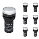 7 Sinaleiro LED 22,5mm Steck 110V Luminoso Branco SLDS1105