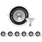 7 Spot Embutir Recuo PAR30 + 1 Lâmpada PAR30 LED 10W 3000K