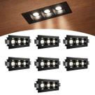 7 Spot Mini Triplo Downlight Led Embutir Varanda Preto Bet89