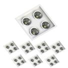 7 Spot Quadrado Quádruplo AR70 Branco Save Energy