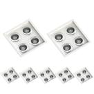 7 Spot Quadruplo Embutir Quadrado Recuado Par20 Branco 110v/220v