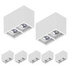 7 Spot Sobrepor Save Energy Boxit Duplo Ar111 Gu10 Branco