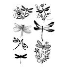 7 Tatuagens Temporária Libélula Preta Em Uma Cartela 7 Tatuagens Temporária Libélula Preta Em Uma Cartela