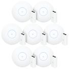 7 U6 Pro Ubiquiti Com 7 Fontes 48V 15W 7 Roteadores WiFi 6 Access Point 5.3 Gbps + 7 Injetores PoE