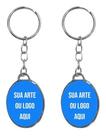 70 Chaveiros Personalizados Oval 2 Faces Resinado