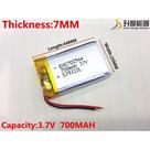 702544 3,7v 700mah 7mm X 25mm X 44mm Com 2 Fios Nova