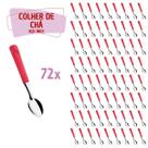 72 Colher de de Chá Vermelho Aço Inox Plástico Luna Casa