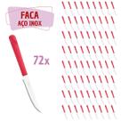 72 Facas Vermelho Aço Inox Plástico Luna Casa Almoço