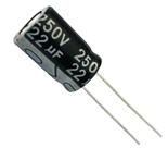 75 PÇS - CAPACITOR ELETROLITICO 22X250V - 22UF X 250V - 105º